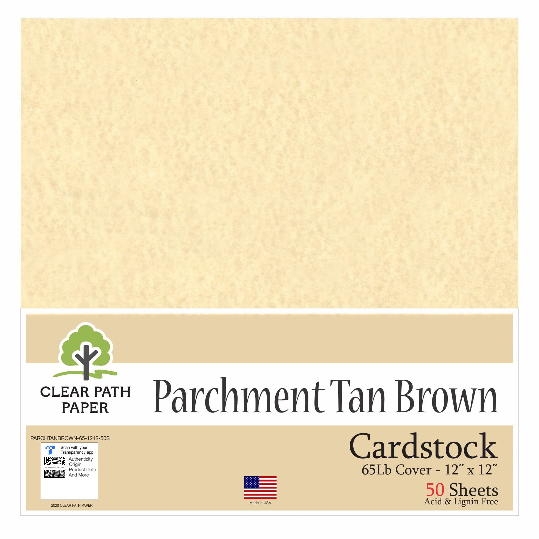 Clear Path Paper - Parchment Tan Brown Cardstock - 12 x 12 inch - 65Lb ...