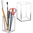 thumbnail image 1 of Clear Pencil Holder, Happon 2-Pack Acrylic Pen Pot for Desk, Desktop Pencil Cup Stationery Organizer for Office Desk Accessory, Makeup Brush Holder, 1 of 8