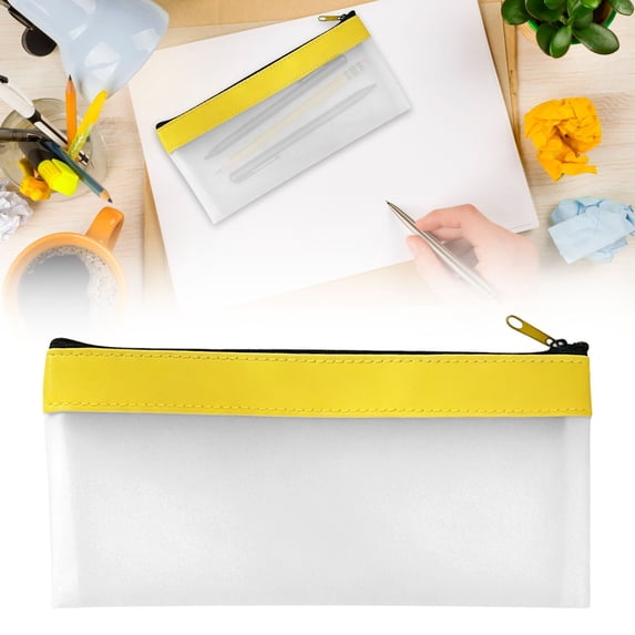 Clear Pencil Pouch,7.8"x4" Pencil Case,Durable Waterproof TPU Material,Frosted Transparent Pencil Bags with Smooth Zipper Storage Bag for Stationery,Makeup,Travel,Office Supplies