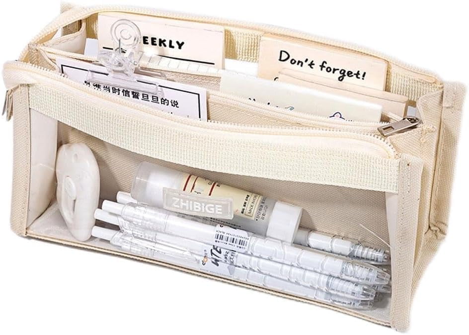 Clear Pencil Pouch Aesthetic School Supplies Large Cute Pencil Case for