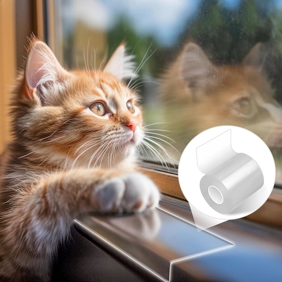 Clear Pet Scratch Protector 4 x 10 Ft Multi Surface Anti Scratching Slobbering Clawing Shield Barrier Self Adhesive No Residue for Door Window Sill Furniture Glass Car Couch Wall 1 Roll