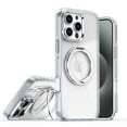 thumbnail image 1 of Clear Phone Case for Apple iPhone 11 Pro Max, 360 Rotating Kickstand Ring Holder Not-Yellowing Anti-Scratch Rugged TPU PC Slim Fit Case for iPhone 11 Pro Max, White, 1 of 7