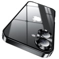 thumbnail image 1 of Clear Phone Case for Apple iPhone 16, Metal Frame Transparent Not-Yellowing Shockproof Bumper Protective Rugged Slim Fit Luxury Back Cover Case for iPhone 16, Black, 1 of 8