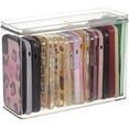 thumbnail image 1 of Clear Phone Case Organizer 10x3.58x7.2inch PET Plastic Stackable Mobile Phone Case Storage Box Rectangle Multifunctional Cell Phone Case Holder with Lid for DIY, 1 of 6