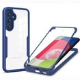 thumbnail image 1 of Clear Phone Case for Samsung Galaxy A35 with Built-in Screen Protector, Dual-Layers Rugged Clear Acrylic TPU Bumper Full Body Shockproof Non-Yellowing Cover for Samsung Galaxy A35, Blue, 1 of 9