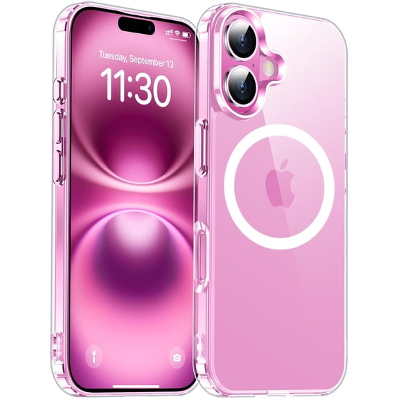 Clear Phone Case for iPhone 16 | Magnetic, [Compatible with Magsafe], [Not Yellowing], Slim, Shockproof, (6.1")