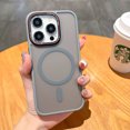 thumbnail image 1 of Clear Phone Case for iPhone 15 Pro Max 6.7 inch - Compatible with MagSafe Charger - Magnetic Phone Case with Enhanced Magnet & Protective TPU Frame for iPhone 15 Pro Max - Gray, 1 of 9