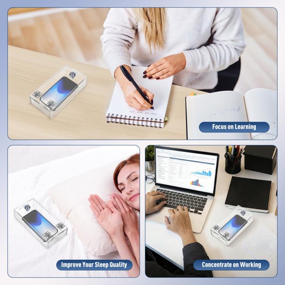 Clear Phone Lock Box Smartphone Holder Cell Phone Locker Case for Focus and Discipline