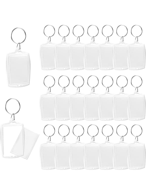 Clear Photo Keychain 30 Sets Acrylic Picture Frame Keychains for DIY Pictures Wedding Party Favor Gifts