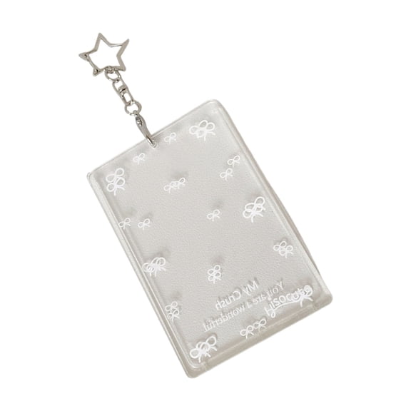 Clear Photo Protectors 3Inch Waterproof Acrylic Card Case with Keychain