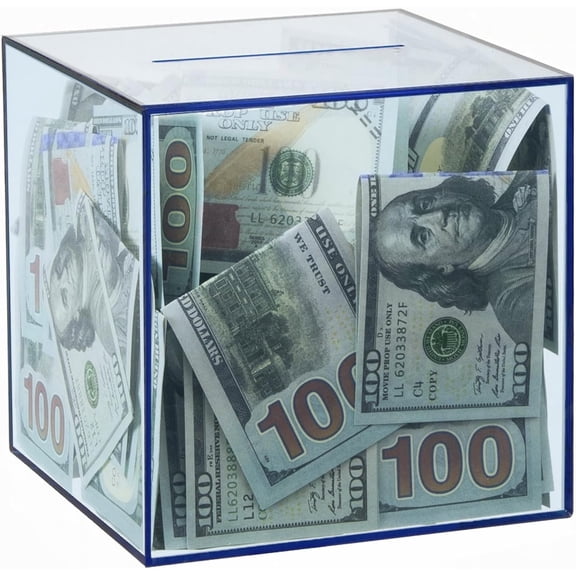 Clear Piggy Bank for Adults/Kids, Acrylic Unopenable Money Box for Cash Coin Saving, Must Break to Open, Money Saving Jar for Adults Boys Girls, Size 4.72''