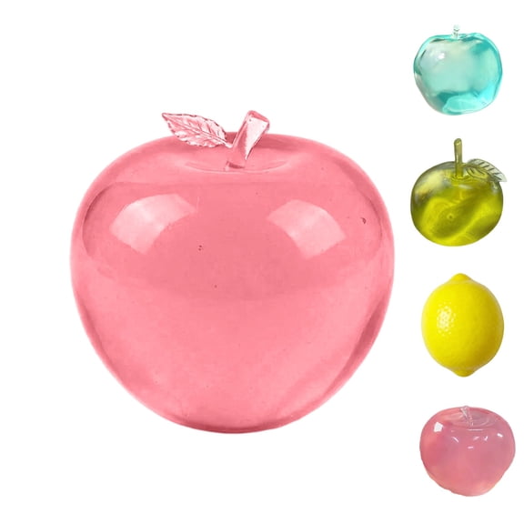 Clear Pink Fruit Shaped Slow Rising Squishies Toys, 2.8x3.1in Realistic Fruit Simulation Cute Squeeze Toy, Compact & Lightweight Anxiety Relief Stress Ball Fidget Toy for Adults & Kids Gift
