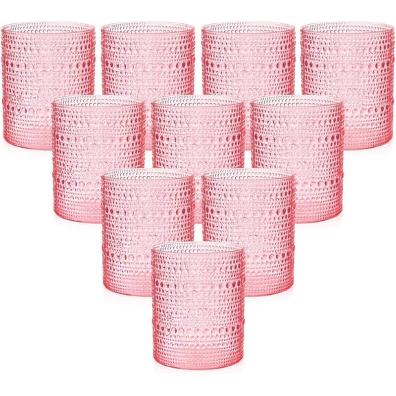 Clear Pink Plastic Drinking Glasses 14oz For Water Beer Juice Mixed Drinks