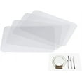 thumbnail image 1 of Clear Place Mats,Translucent Plastic Placemats Set for Dining Table, Keeps Table or Desktop Cloth Cleaner, Washable, Heat Resistant, Non-Slip (4), 1 of 5