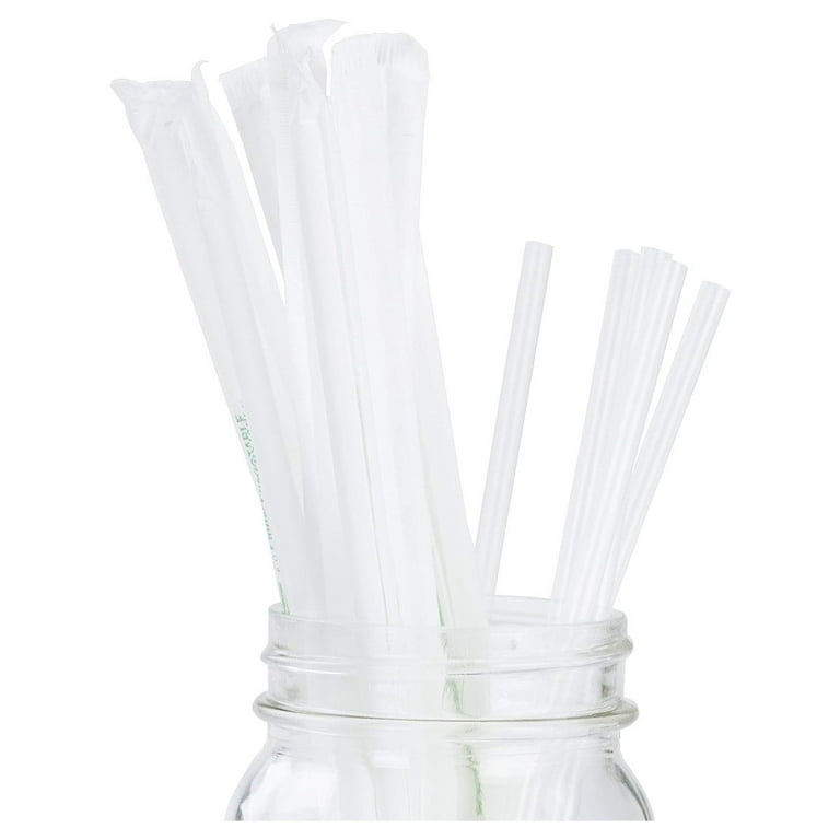 Compostable Drinking Straws - Unwrapped Bulk Pack of 300 - Plastic  Alternative Corn-Starch Based Straws for Beverages, Smoothies, Drinks 