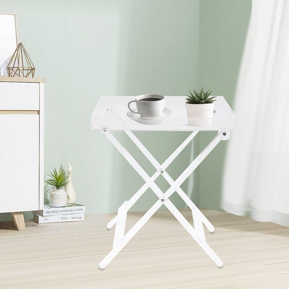 Acrylic Clear Folding Tray Table, Side Table Square Foldable Coffee End Desk, 11.8*18.9*23.6in