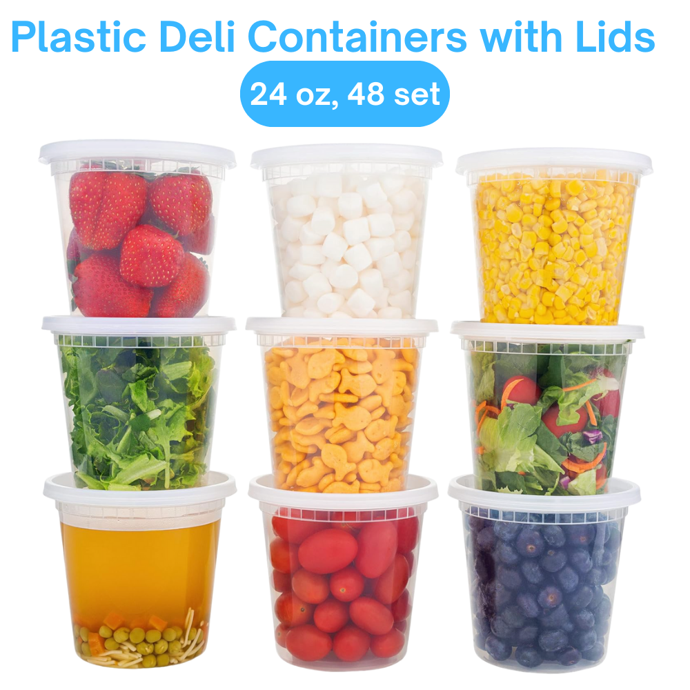 Clear Plastic Airtight Candy Food Storage Containers with Lids, Deli ...