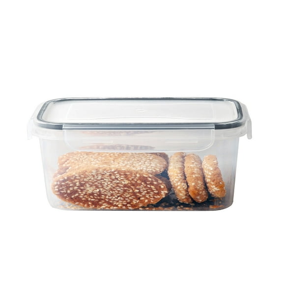 Clear Plastic Airtight Food Storage Container, Leakproof Sealed Canister for Pantry Organization, Stackable Kitchen Jar with Locking Lid for Flour, Cereal, Snacks