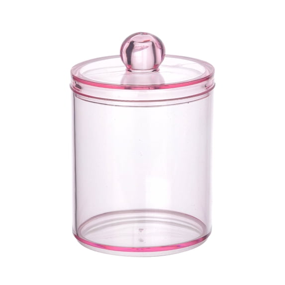 Clear Plastic Apothecary Jar, Cotton Swab Holder Dispenser with Lid for Bathroom Canister Storage Organizer, Dustproof Qtip Container for Vanity Counter and Small Home Essentials