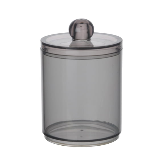 Clear Plastic Apothecary Jar, Cotton Swab Holder Dispenser with Lid for Bathroom Canister Storage Organizer, Dustproof Qtip Container for Vanity Counter and Small Home Essentials