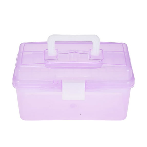 Clear Plastic Art Storage Box Watercolor Oil Painting Supplies Multipurpose Case Portable for Artists Students