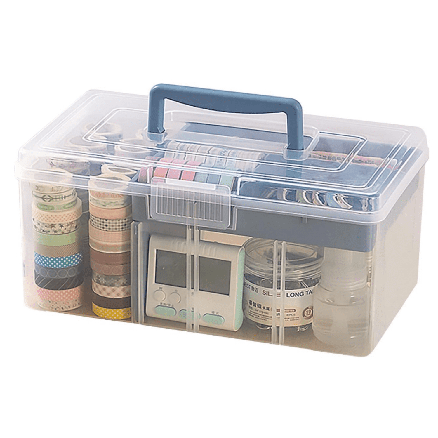Clear Plastic Arts & Craft Supplies Organizer Box Large with a ...