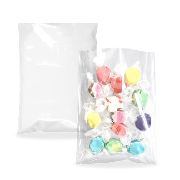 Clear Plastic Bakery Bags, 4 Mil Polyethylene Flat Open Top, 1000 Count, 4 x 6 in