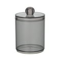 thumbnail image 1 of Clear Plastic Bathroom Organizer Dispenser Jar 10oz 1-Piece - Cotton Ball Swab Storage Container(Black), 1 of 4