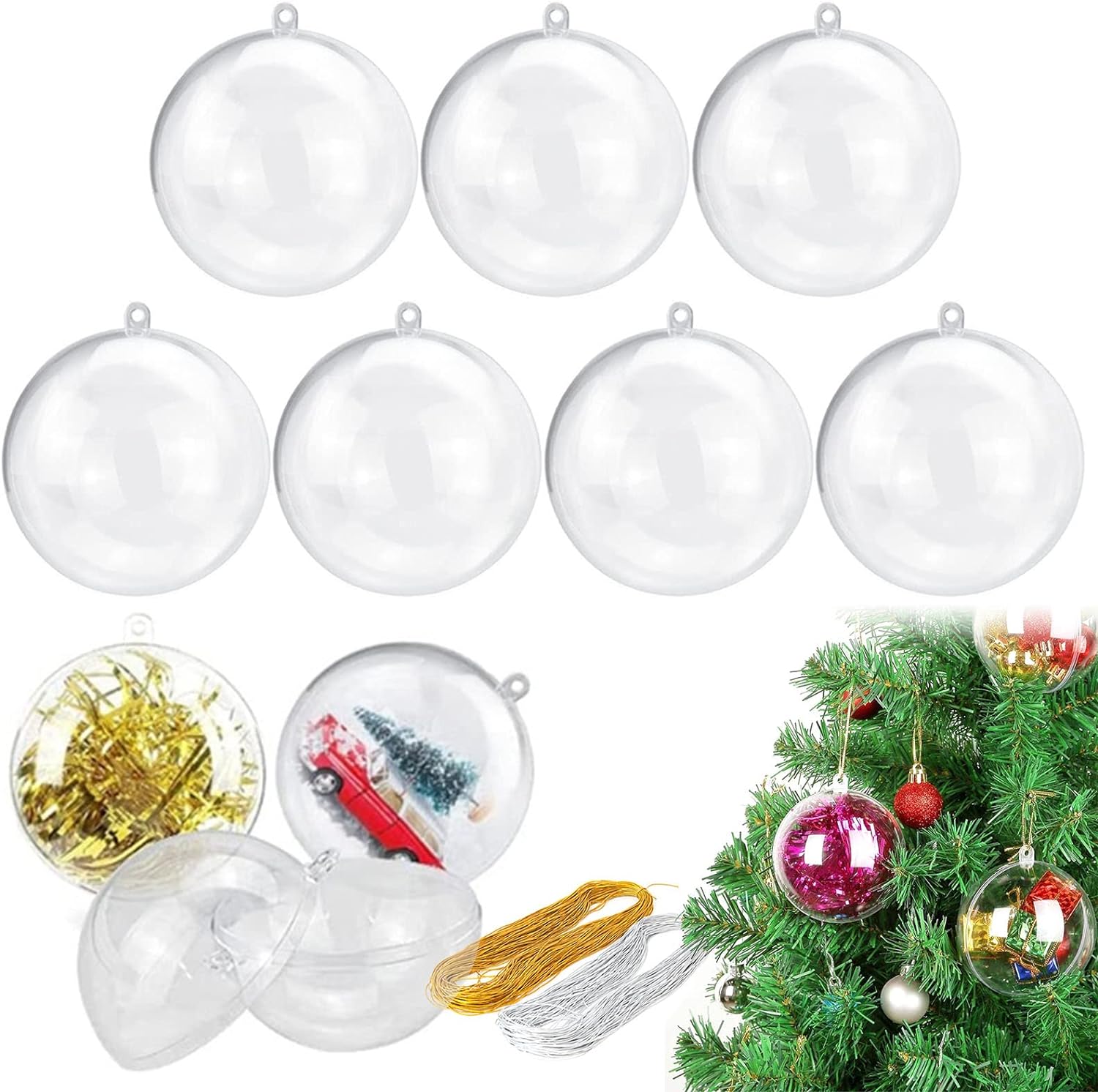 Clear Plastic Baubles Transparent Christmas Ball Acrylic Fillable