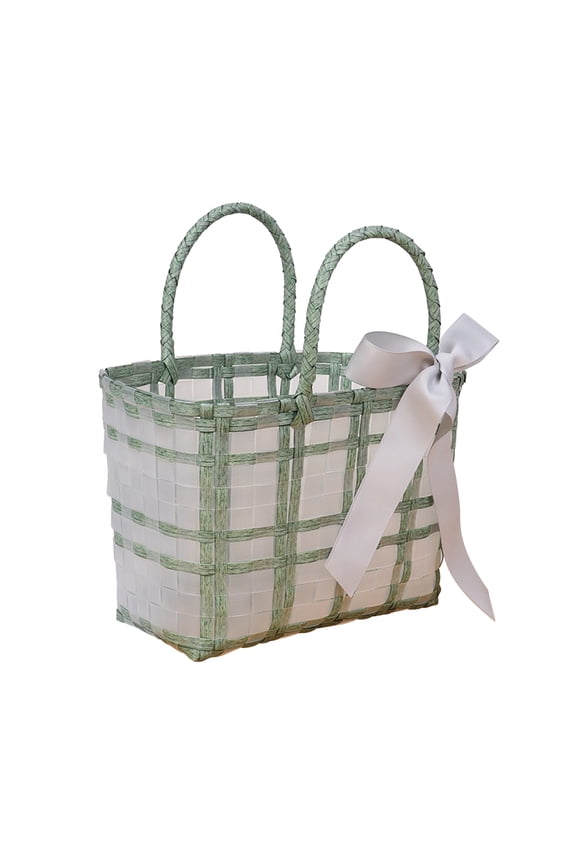 Clear Plastic Beach Bag 15.75x10.63x6.3in Transparent Woven Tote Satchel Lightweight Summer Essential Basket Style Purse Roomy Organizer Bag See-Through Coastal Tote