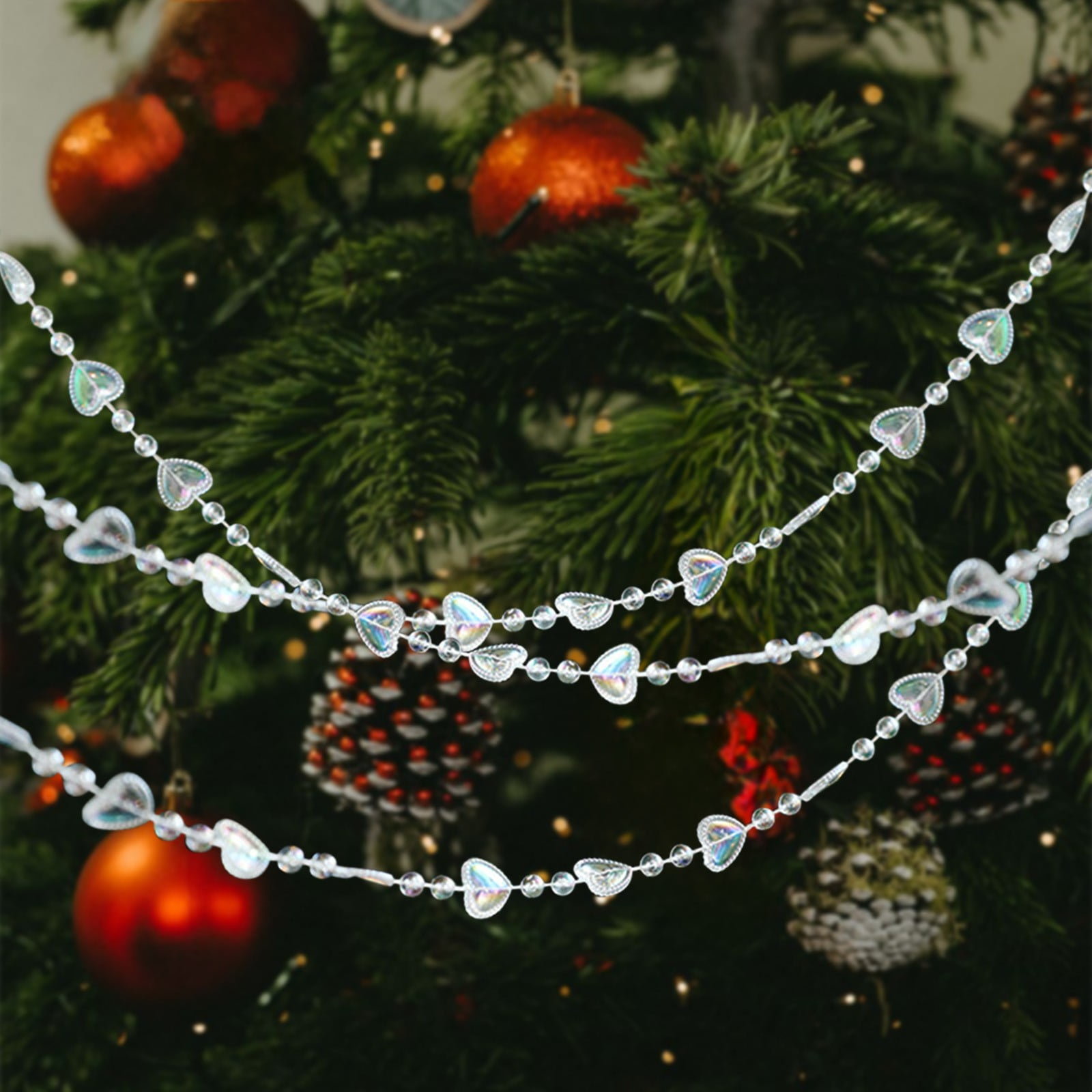Clear Plastic Bead Chain,5 Meter White Decorative String for DIY ...
