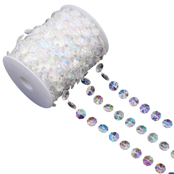 Clear Plastic Bead Chain For Handmade Craft Jewelry Making Clothing Accessories