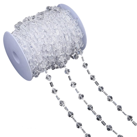 Clear Plastic Bead Chain For Handmade Craft Jewelry Making Clothing Accessories