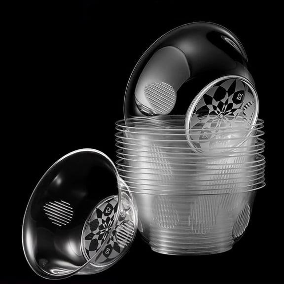 Clear Plastic Bowls, Hard Disposable Salad Bowls for Party Serving, Ice Cream, Desserts, Catering, Special Events