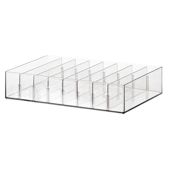 Clear Plastic Box Organizer Tray, Drawer Insert and Counter Tray for Home Office, Desktop Data Cable Organization, Makeup Storage, and Small Parts Business Storage Container
