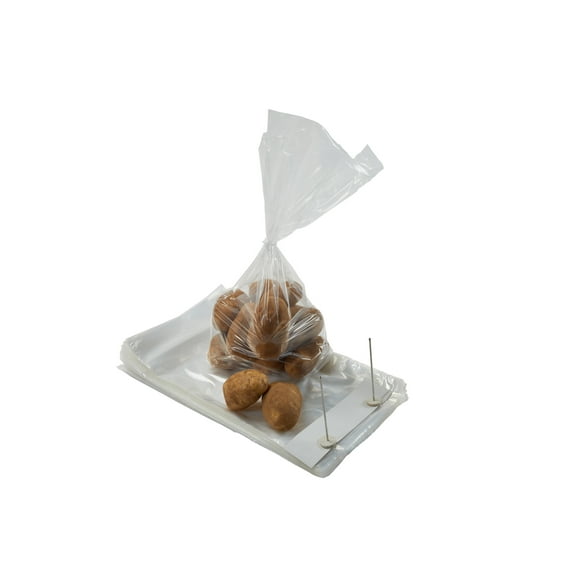 Clear Plastic Bread Bags, 11" x 14", on Wickets (250 ea), with 4" Bottom Gusset, 1.0 Mil (Meets FDA-USDA Specifications) - CASE of 1,000 Bags