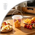 thumbnail image 1 of Clear Bucket with Lid and Handle, Reusable Ice Cream Tub with Lids, Food Grade Round Pail Container, Freezer Safe Food Storage Containers for Drinks, 1 of 5