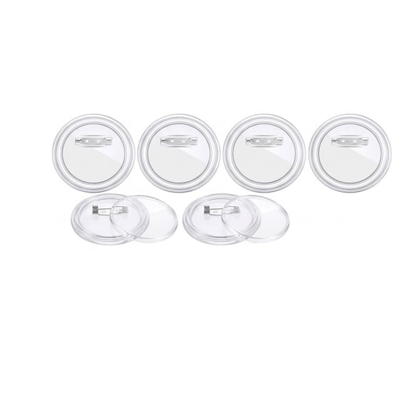 Clear Plastic Button Making Kit, 20 Sets Blank Pins for Crafts, DIY Badge Maker Supplies, Create Your Own Photo Buttons 2.36 Inch, for Team Events, Projects, and Party Favors