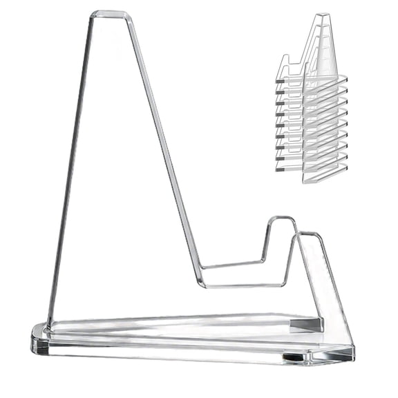 Clear Plastic Card Display Stand 10-Pack: Trading Card Holder Acrylic Mini Easel Stand for Sports Cards Coin Graded Cards Coinand Collectibles Baseball PSA SGC BGS Football Card