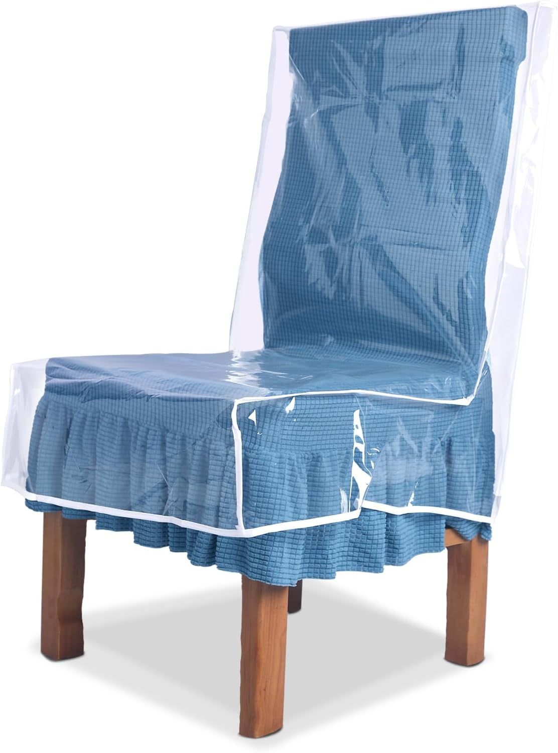 Clear Plastic Chair Covers Cat Dog Bite Resistant Dining Chair Protectors Waterproof and Easy to Clean Storage Dust Cover Transparent PE Material Protects from Liquids Dust Pet Hair Reus Walmart