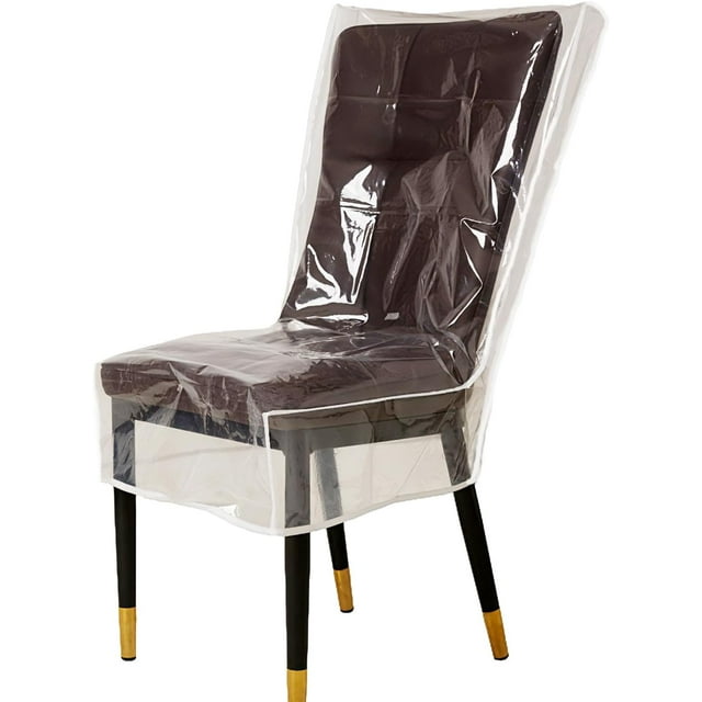 Clear Plastic Chair Covers Cat/Dog Bite Resistant Dining Chair Covers Storage Dust Cover, Clear