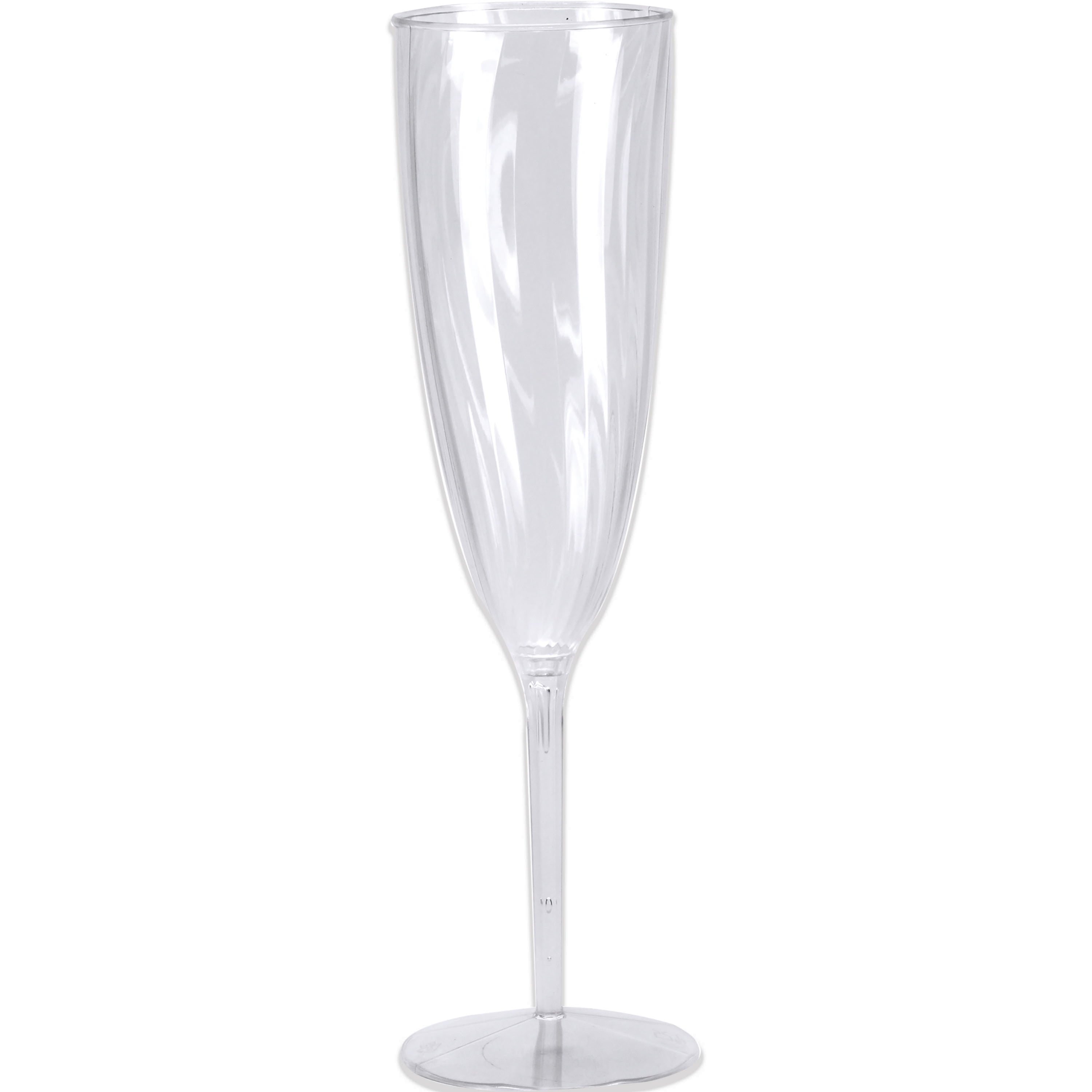Clear Plastic Champagne Glasses 24 Count for 24 Guests