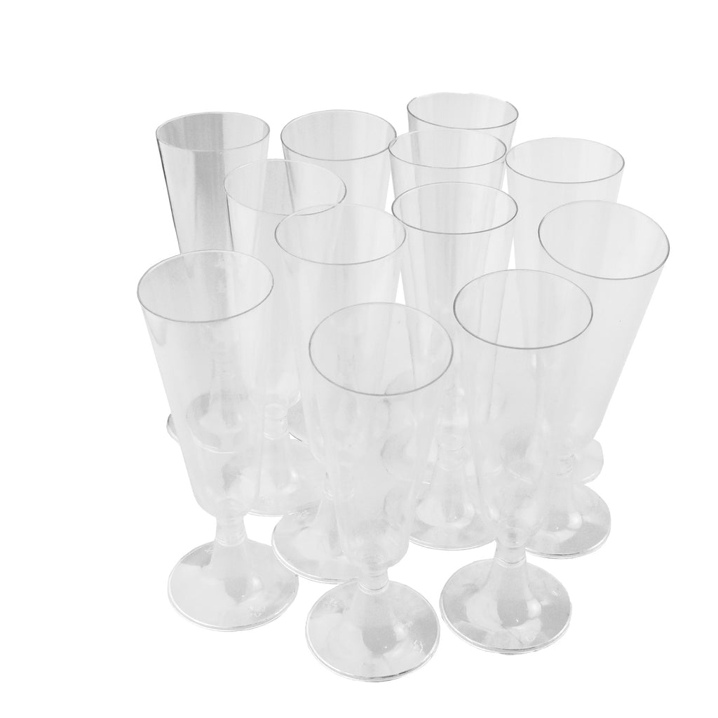 Clear Plastic Champagne Glasses, 61/4Inch, 12Count