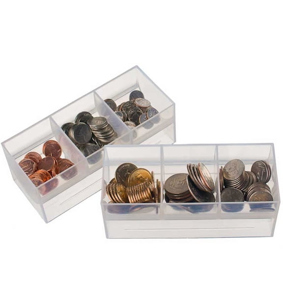 Clear Plastic Coin Scoop 6-1/2W x 2-1/2H x 2-5/8D