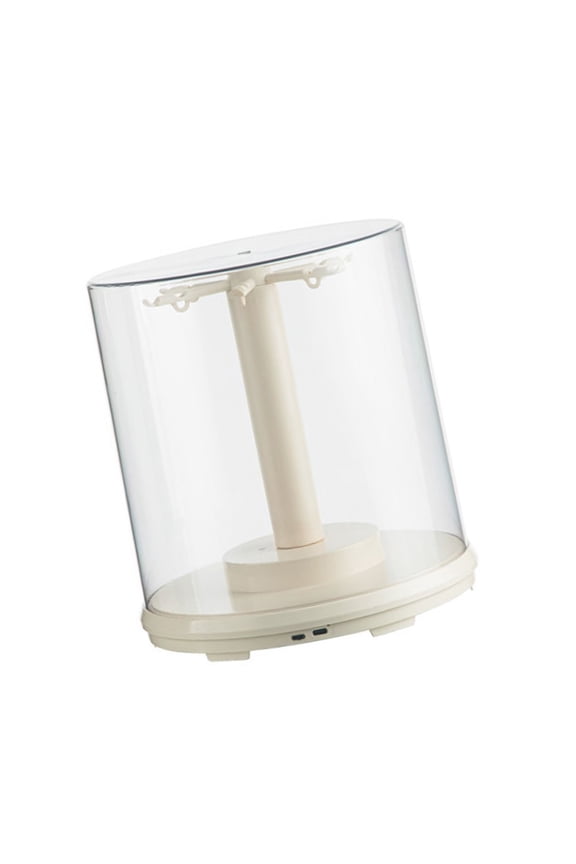 Clear Plastic Collectible Display Case With Rotating Base For Plush Toy Dustproof Home Decors Rotating Case
