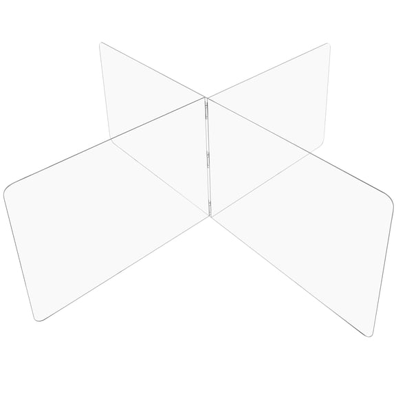 Clear Plastic Compartment Divider - 1/4" T x 48" H - For 36" x 72" Table - 36" W x 18" D Compartments with Open Ends - 4 Person