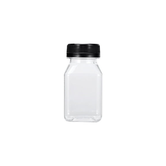 Clear Plastic Containers, Plastic Bottles with Lids, 4Oz 38Mm Neck, Grade Plastic, Liquid Storing, Kitchen Counter, Black Screw Lid, 1 Pc