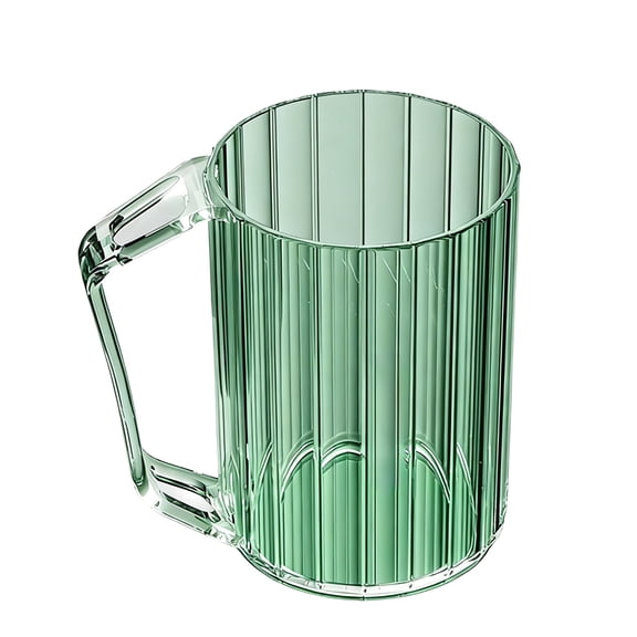 Clear Plastic Couples Toothbrush Cup 4.3in - Scandinavian Style Bathroom Holder With Ridged Texture For Student Dorms Home Vanity