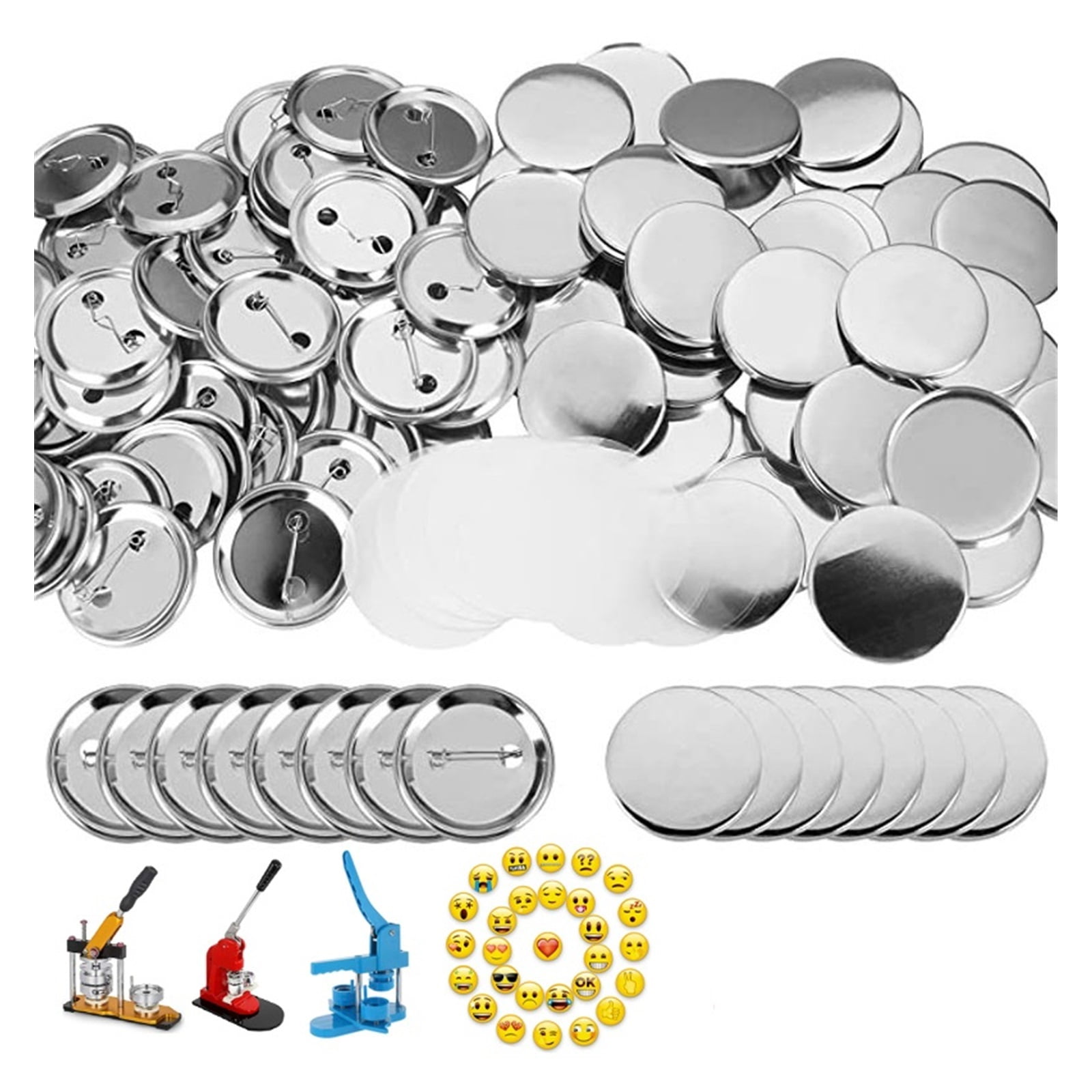 Clear Plastic Craft Button with Pin KeyChain Blank Badge Pin Button Maker Parts for Button Maker Machine for DIY Crafts ,Easy Pressing