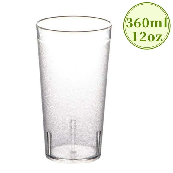 Clear Plastic Cup Tumblers Stackable Plastic Glasses Reusable & Dishwasher Safe Ice Tea & Water Cups Frosted Plastic Tumblers Reusable Acrylic Glasses, 12 oz